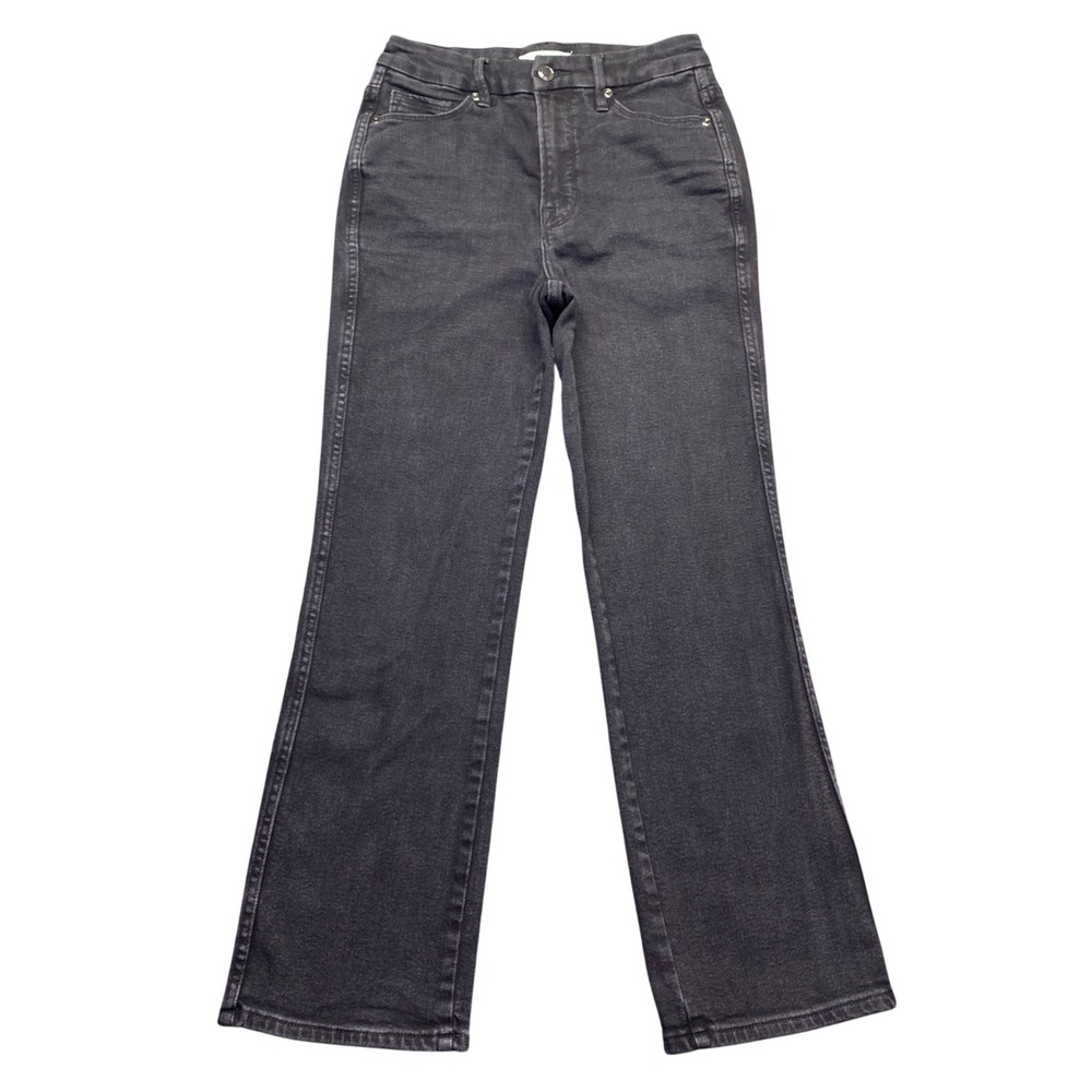 Good American Good Curve Straight Jeans Black Size 4/27 GCS126T High Rise Denim